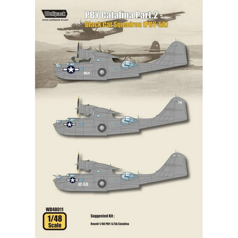 Wolfpack 1/48 decal PBY Catalina Part.2 - Black Cat Squadron (PBY-5A) - WD48011 Wolfpack 1/48 decal PBY Catalina Part.2 - Black Cat Squadron (PBY-5A) - WD48011