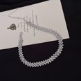 thumbnail image 3 of Collar simple lleno de collar de diamantes, collar de cadena de clavícula individual, collar de moda de moda JM, 3 of 5
