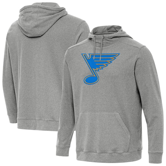 Men's Antigua Heather Black St. Louis Blues Cloud Pullover Hoodie