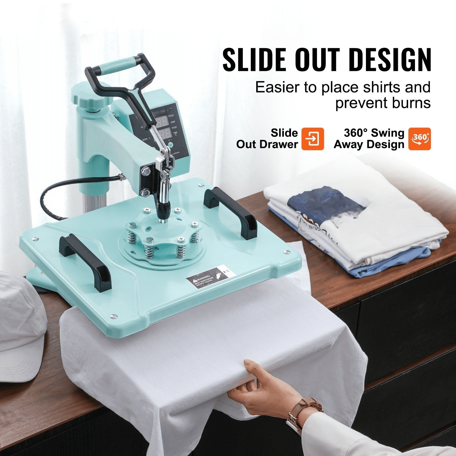 Heat Press Machine 12x15" 5 in 1 with 30oz Tumbler Press - T-Shirts, Mugs, Hats - Versatile DIY Crafting & Personalization
