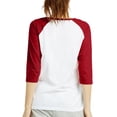 thumbnail image 3 of Sofra/Cottonbell Women Jersey Raglan 3/4 Sleeve Baseball Tee Shirts Top, 3 of 3