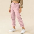 thumbnail image 5 of Fatuov Linen Capri Pants for Kids Girls Summer Straight Leg High Waisted Back to School Cropped Trouser Trendy Casual Pant for Vacation, Beach 5T-6T, 5 of 5