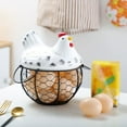 thumbnail image 3 of Maxcozy Wire Egg Storage Basket with Chicken Shaped Top, Egg Basket with Handles for Fresh Eggs Cute Kitchen Home Decor, 3 of 6