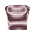 thumbnail image 5 of bnaln Womens Strapless Tube Tops Cropped Y2K Going Out Fitted Tank Tops Summer Trendy Knitted Striped Bandeau Shirts Sleeveless Camisole Vest Casual Cami Shirts Beach Vacation Outfits, 5 of 8