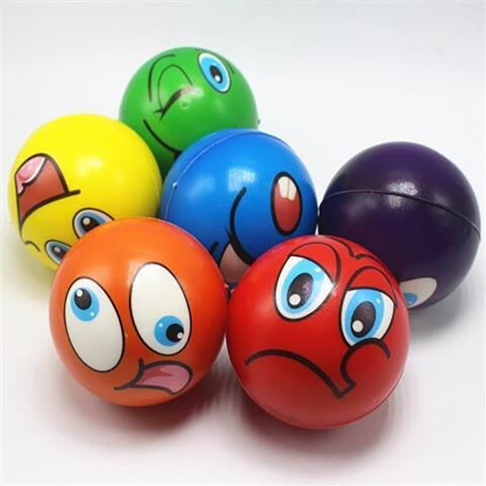 PlayWorld Mini Emoji Soft Foam Stress Balls (24 Balls Per Box)