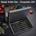 thumbnail image 6 of Steak Knives Set Of 6, 5 Inch Non-serrated Steak Knives, Stainless Steel Steak Knife Set with Wooden Handle, Razor-Sharp Dinner Knives with Gift Box (6), Birthday Father's Day Christmas Gift Idea Men, 6 of 7