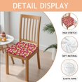 thumbnail image 2 of Red Christmas Decoration Seat Covers for Dining Room Chairs Set Of 6,Stretch Printed Washable Chair Seat Cover with Elastic Ties and Button,Removable Waterproof Couch Cushion Covers, 2 of 6