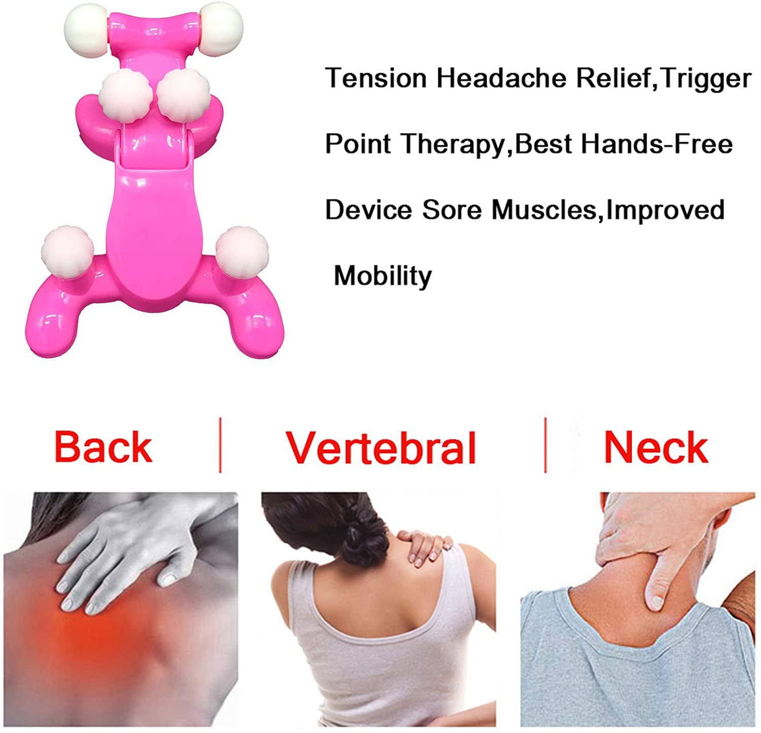  Chneeu Cervical Pillow Headache Massager Tension Relaxer Neck  Pain Release, Tension Headache Neck and Back Pain Relief Massage, Trigger  Point Relief Help Support Devices Massage Machine : Health & Household