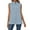 Blue, variant on Womens Sleeveless Chiffon Tank Top Casual Ruffle Stand Collar Loose Summer Shirt Blouse (L, Blue)