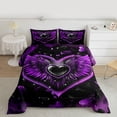 thumbnail image 2 of Feelyou Purple Love Heart Twin Comforter Sets, Magic Angel Wings Bedding Set, 2 Pieces, 2 of 8