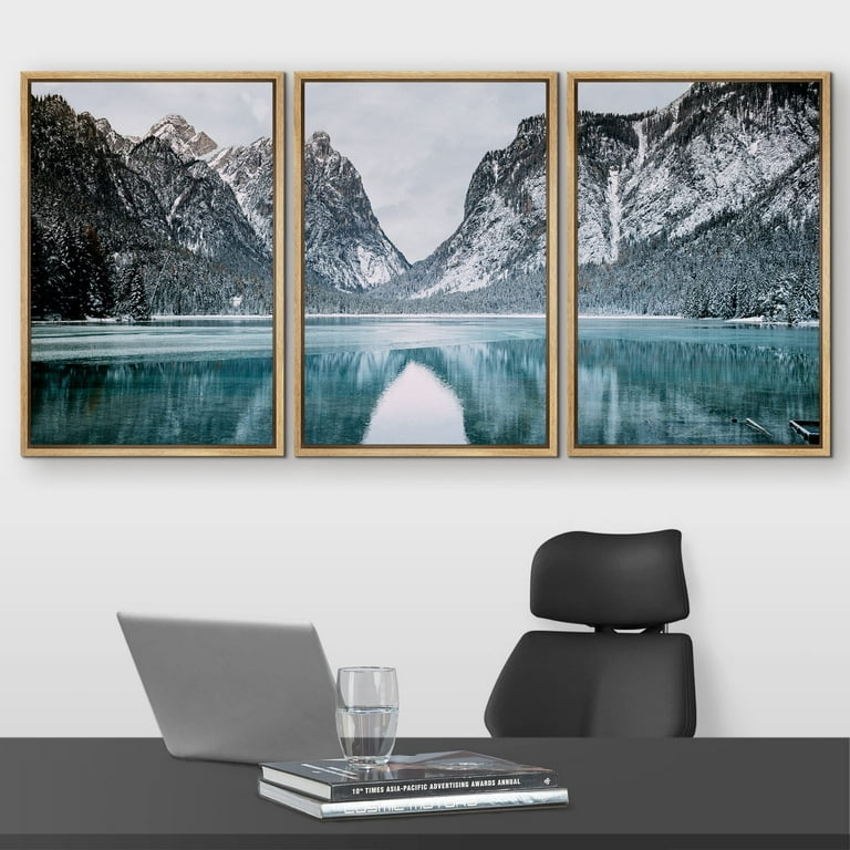 絵画 Winter Mountains Amazon.com: Bob Ross Winter Mountain Cool Wall Art Print