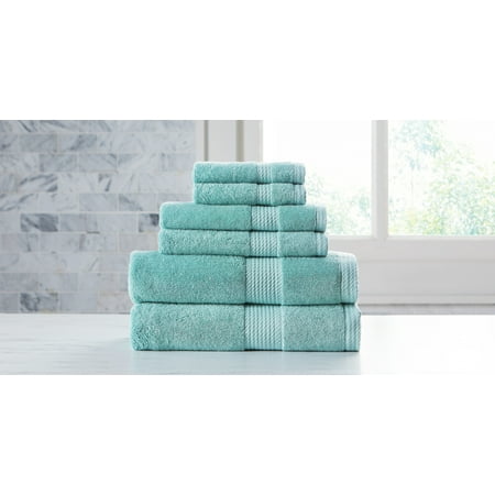 Home Resort Extravagant 6pc Towel Set Aqua with Slivadur antibacterial