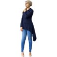 thumbnail image 1 of Verona Collection Womens Modest Button Down Blouse, Blue, Large, 1 of 1