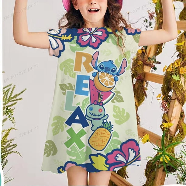 Disney Minnie Mickey Mouse estampado niñas vestido 2022 niñas vestidos de verano 3D niños ropa diaria para niños vestidos de manga corta 5T Gao Jinjia LED
