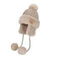 thumbnail image 6 of BXJX Warm Beanie Hats for Women- Earmuffs Knit Cuffed Ski Cap Fleece Lined Beanie Warm Winter Caps Khaki Size Free Size, 6 of 6