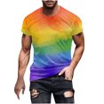 thumbnail image 2 of Qertyioot Hommes Imprimé Manches Courtes Col Rond T-shirt Mode Décontracté Manches Courtes, 2 of 5