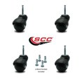 thumbnail image 2 of 2 Inch Flat Black Hooded Grip Neck Ball Casters Set of 4 Service Caster, 2 of 2