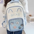 thumbnail image 2 of Hsqqdc Blue Nylon Cat Ita Backpack Clear Window Large Capacity Knapsack, 2 of 7