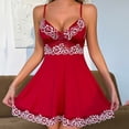 thumbnail image 2 of QSAWXQZ Nightgown for Women Chemise Lingerie Lace Trim V Neck Spaghetti Strap Sleeveless a-line Sleep Dress S, 2 of 4