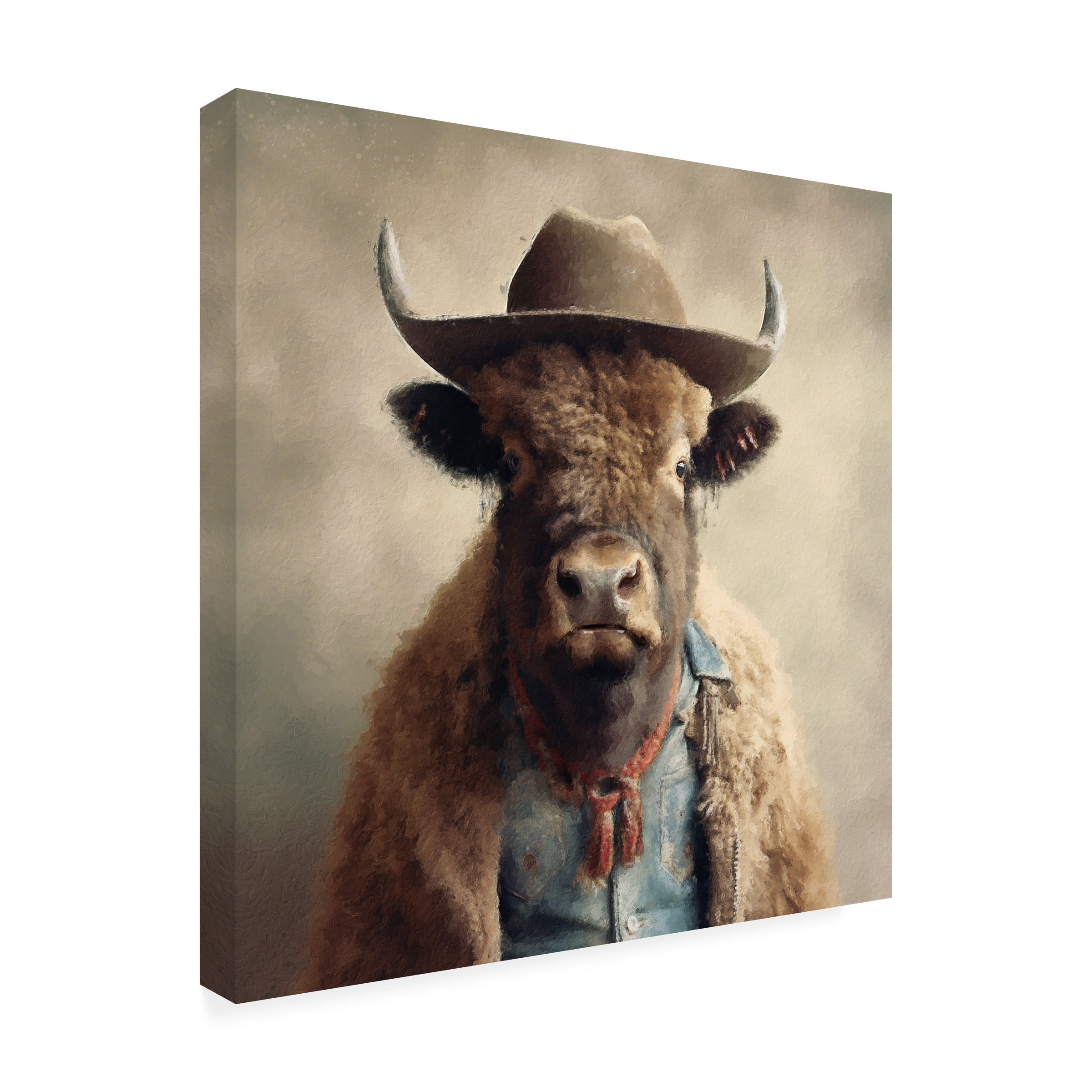 Canvas Wall Art - Sean Parnell 'Buffalo Bill' Wall Art for Living Room, Bedroom, or Office DÃ©cor by Trademark Fine Art - 18 x 18 Inches