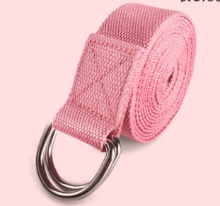 Keep Yoga Strap Premium Athletic Stretch Band with Adjustable Metal D-Ring Buckle Loop Pink 
