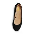 thumbnail image 3 of FSJ Women Round Toe Mid Wedge Heels Slip on Solid Color Pumps Comfortable Shopping Date Shoes Size 8 Black, 3 of 4