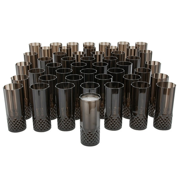 Fun Express 6" 14 oz. Bulk 48 Pieces Black Patterned Reusable Plastic Water Cups