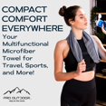 thumbnail image 3 of PRO OUTDOOR Microfiber Bath Towel Terry - Compact Multipurpose Fitness, Sports, Yoga, Travel Towel - Absorbent, Soft, Fast Drying Polyester - Lightweight & Odorless - Includes Bag - 60x120 cm, Grey, 3 of 6