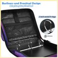 thumbnail image 4 of Zipper Binder with Shoulder Strap 2 inch 3 Ring Waterproof File Folder Organizer Bag 500 Sheet Purple Rose, 4 of 8