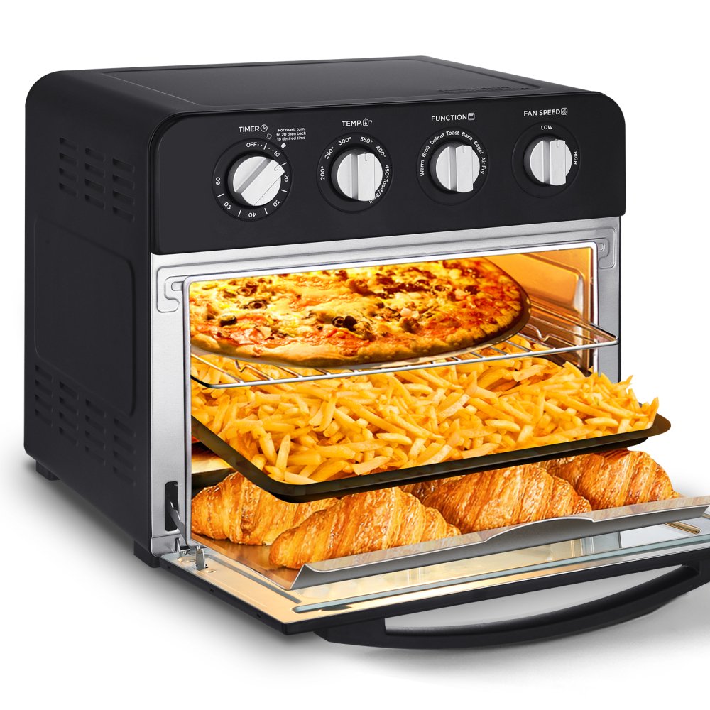 Countertop Air Fryer Oven, Toaster Oven with 4 Mechinical Knobs, Glass