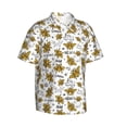 thumbnail image 2 of Balery Hohey Bee Golden2 Print Men's Hawaiian Shirts Short Sleeve Beach Shirt Relaxed Fit Vacation Button Down Shirts-Small, 2 of 8