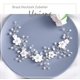 thumbnail image 5 of Diadema dorada con flores blancas y alambre de cobre plateado, 5 of 7