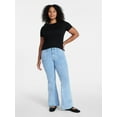 thumbnail image 3 of Time and Tru Women's Patch Pocket Flare Jeans, 31" Inseam, Sizes 0-22, 3 of 6
