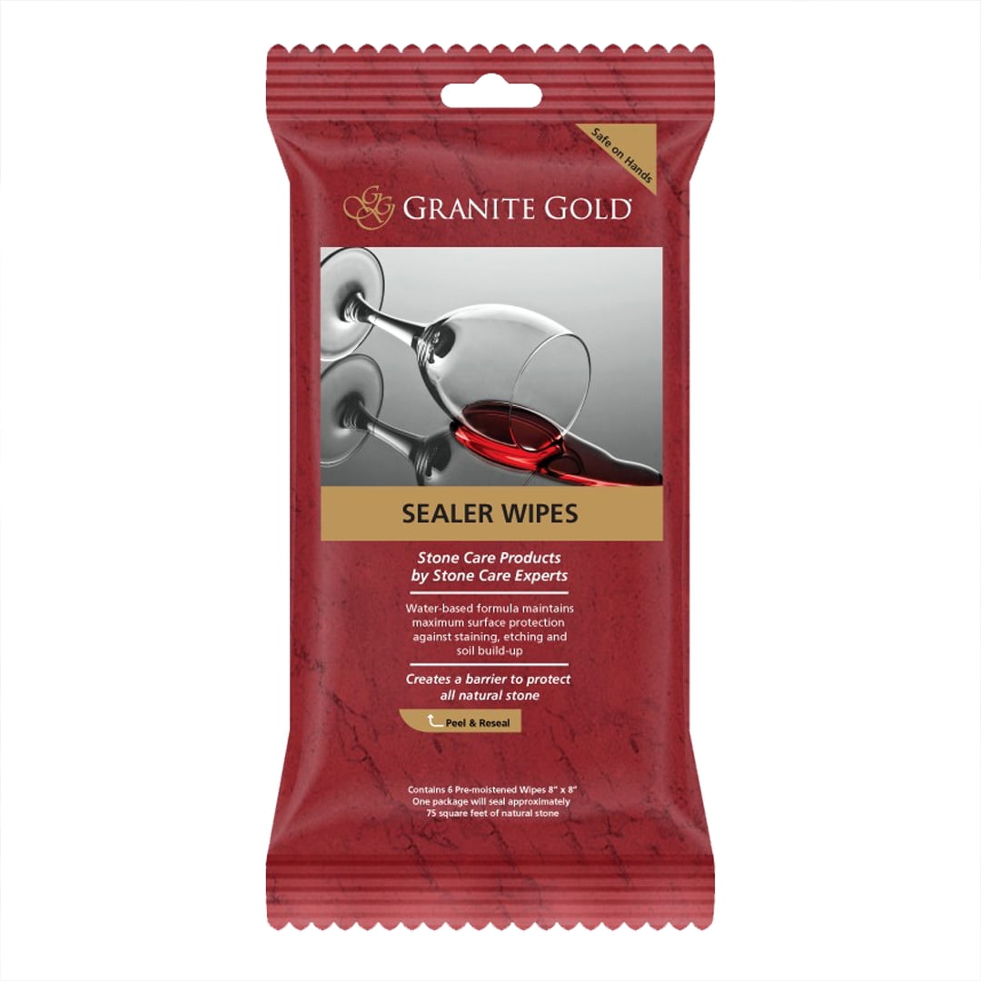 Granite Gold, Sealer Wipes, Marble and More, Resealable Pouch, 6 Count
