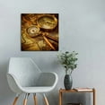 thumbnail image 4 of JEUXUS - Vintage Canvas Wall Art Retro Old Map Telescope Compass Candle Picture Prints Exploration Themed Painting Artwork for Home Study Room Office Decoration Framed Ready to Hang, 4 of 4