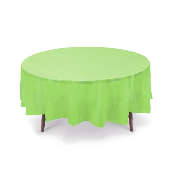 5 Ct 84 Lime Green Round Plastic Table Cover Cloth Reusable Peva Com 5 Ct 84 Lime Green Round Plastic Table, Green Round Tablecloth Plastic