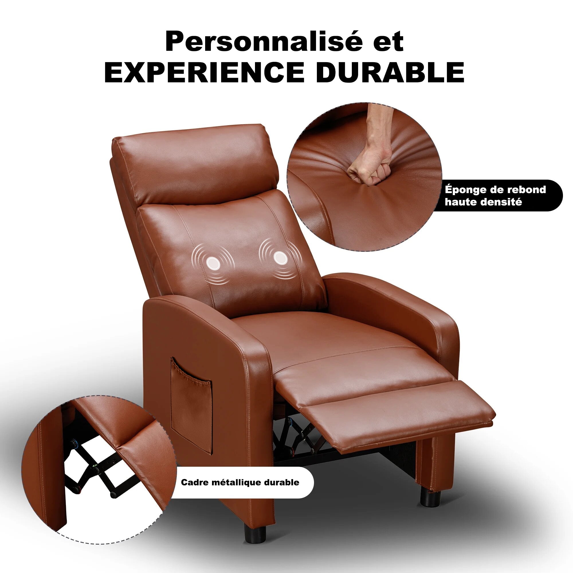 Fauteuil inclinable massant Comhoma avec repose-pieds