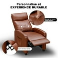 thumbnail image 3 of Comhoma Push Back Massage Recliner with Footrest, Brown, 3 of 10