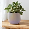 thumbnail image 2 of Mainstays 8 inch Grey Ceramic Cosmo Planter with Drainage Holes, 2 of 9