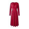 thumbnail image 6 of Afdoent Women's Dresses Long Sleeve Dress Style Summer Autumn Elegant Beach Dresses Long V Casual Dress Boho Beach Dress, 6 of 6