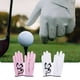thumbnail image 4 of Jumpingount 1 par de guantes de PU de Golf bonitos de dibujos animados para mujer, guantes de Golf antideslizantes transpirables, mitones portátiles, guantes y mitones Blanco talla 18 Jumpingount AP014404-06, 4 of 6
