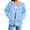 Light Blue, variant on Basic Hoodie for Women with Pockets Long Sleeve Basic Zip Up Sweatshirt Hoodie Cardigan Coat