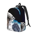 thumbnail image 2 of Daiia Cat Astronaut Vintage Canvas Backpack for Men and Women ,Hiking Backpack,Travel Laptop Bag for School,Large Capacity Backpack, 2 of 8