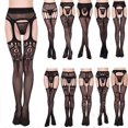 thumbnail image 1 of Lingerie en Dentelle pour Femmes Porte-Jarretelles Bas Résille Bas Collants, 1 of 5