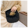 thumbnail image 1 of Plush Handbag Cute Stylish Zipper Closure Soft Small Women Tote Bag for Daily PartyBlack, 1 of 1