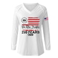 thumbnail image 5 of LEKODE Women's 250 Anniversary V Neck Shirt USA Flag Patriotic 4th of July Graphic Blouse Z1 White 3XL, 5 of 5
