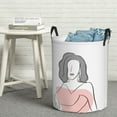 thumbnail image 1 of YFYANG Waterproof Laundry Hamper, Ladies Line Art Pattern Laundry Basket Oxford Fabric with Handle Foldable, M, 1 of 8