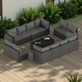 thumbnail image 5 of Outdoor  All Weather Patio Furniture Set 14 Pieces Sectional Rattan Sofa Set with Coffee Table,Grey, 5 of 7