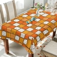 thumbnail image 4 of 60x108 Inch Tablecloth Polyester Square Tablecloth for Home Kitchen Dinner Decor Squares with Smiling Pumpkins, 4 of 9
