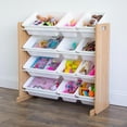 thumbnail image 4 of Natural Wood/White Kids Toy Organizer with 12 Storage Bins, 4 of 5